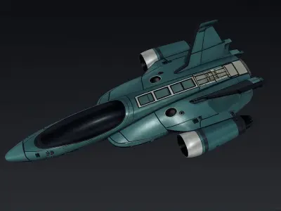 Modern Spaceship 3D model Low-poly 3D model