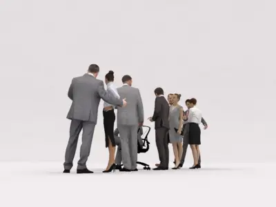 10x LOW POLY BUSINESS PEOPLE VOL01 CROWD 3D model
