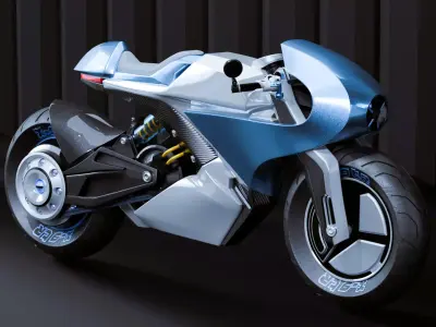 Sci-Fi Racing Motorcycle 3D model