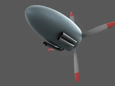 plane engine Low-poly 3D model by gameready2018