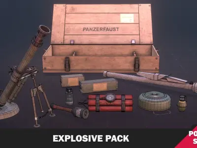 Explosive Pack  Low-poly 3D model