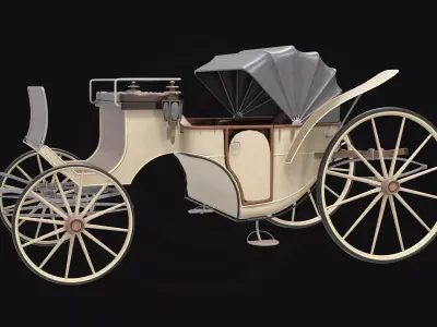 3D Model Luxury Antique Horse-Drawn Vehicle 3D model