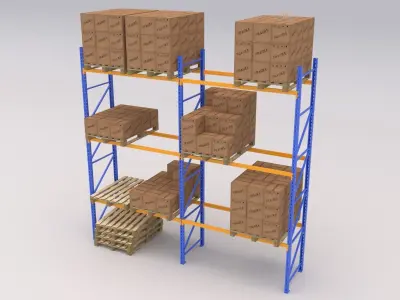 Pallet Rack 3D model