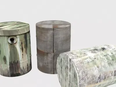 oil drum  Low-poly 3D model