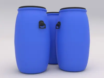 Round Plastic Barrel 02 3D model