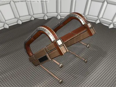 Wood Stairs - Construction Element 9 Low-poly 3D model