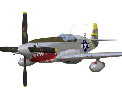 North American P-51B Mustang 3D model purchase