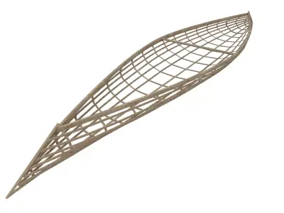 Sturgeon-nosed canoe 3D model