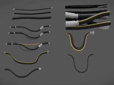 Electrical Wires 01-02-03 Low-poly 3D model