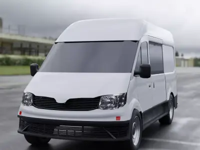 van car Free low-poly 3D model