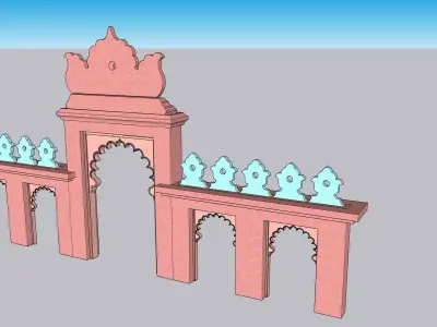 stone jharokha window 3D model