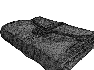 Vintage Leather Journal with Clasp Low-poly 3D model