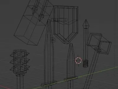 Junior Knight Asset Pack of Medieval Weapons Free low-poly 3D model