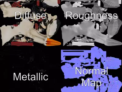 Elegant White Stork model pack Low-poly 3D model