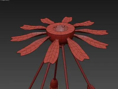 Rare Brass Sunburst Flush Mount 3D model