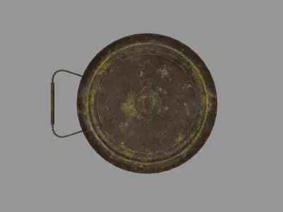 Landmine rusty metal pot with handle Low-poly 3D model