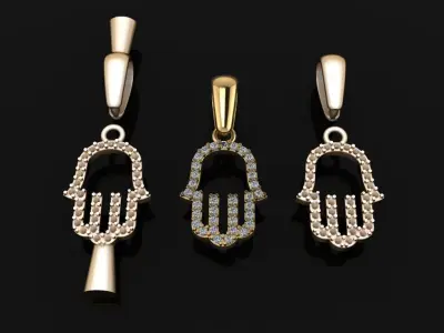 HAMSA DIAMOND PENDANT 3D print model
