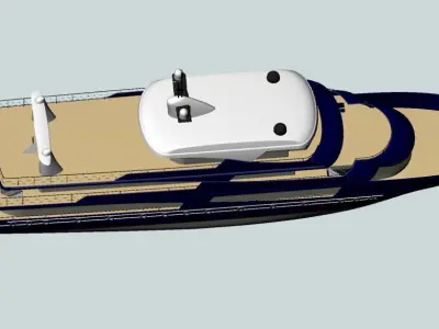 Passenger trip ship 3D model 3D model