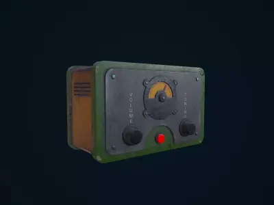 Stylized Radio Low-poly 3D model