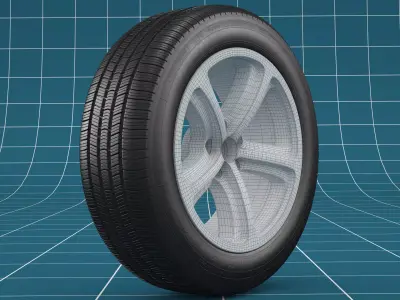 Car tire 02 3D model