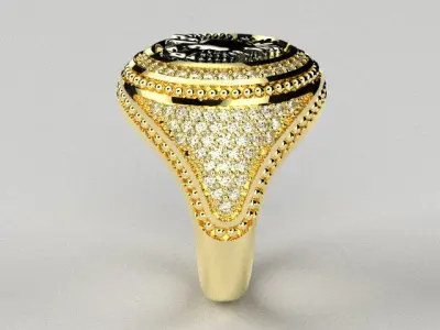men ring 2 part double eagle r00102 3D print model