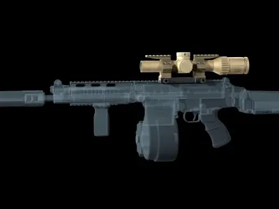 Rifle scope SCHMIDT BENDER 1-8 PM2 Low-poly 3D model