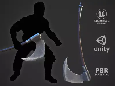 Albion Frazetta Death Dealer Axe Low-poly 3D model