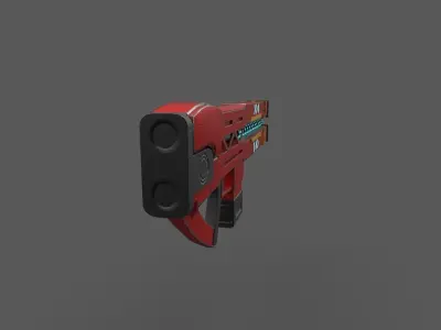 Realistic Sci-Fi Rail Gun Low-poly 3D model