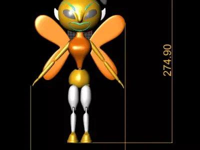 Stylized Ant Droid Figures 3D print model
