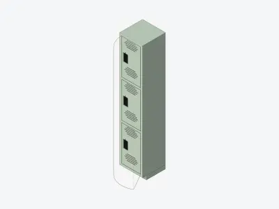 Locker - Plastic - Locka - Classic Extra - Triple Tier Low-poly 3D model