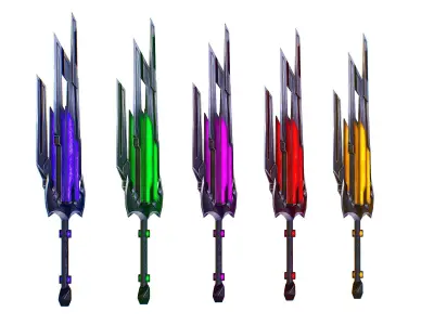 a set of cutting weapons Low-poly 3D model buy