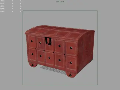 Indian Chest - Medieval 18th Century - Indian Cabinet 3D model