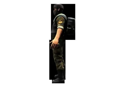 Soldier leather steering wheel cover Low-poly 3D model