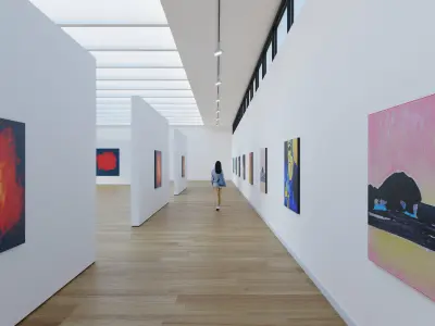 Art Museum Gallery Interior 35 Low-poly 3D model