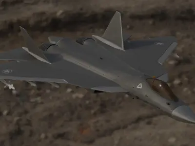 Su 57 Fighter jet 3D model