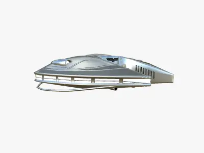 Alien Spaceship UFO D02 Aluminum - Sci Fi Spacecraft Design Low-poly 3D model