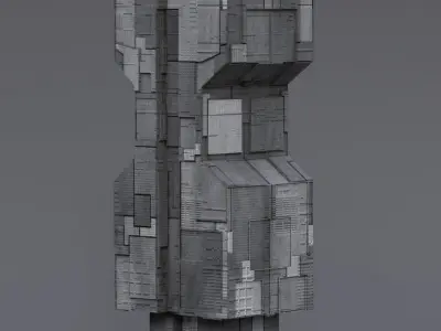 Skyscrapers Futuristic Sci-Fi Cyberpunk 3D model