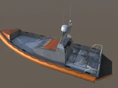 Search and rescue boat FRC903 Low-poly 3D model