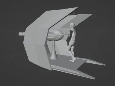 Protective shelter for the gun 3D model