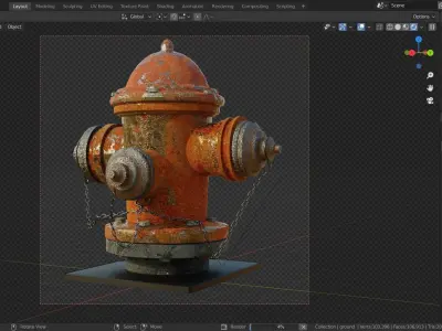 Realistic Fire Hydrant Free 3D model