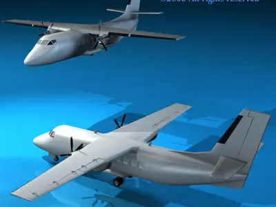 Turboprop twin engine 3D model