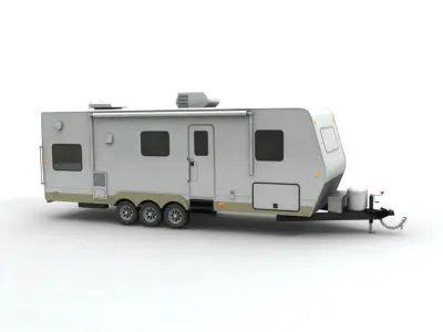 Travel Trailer Toy Hauler 3-Axle 3D model