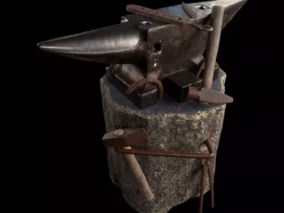 Anvil Asset Low-poly 3D model