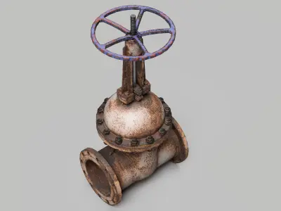 Industrial gate valve Low-poly 3D model