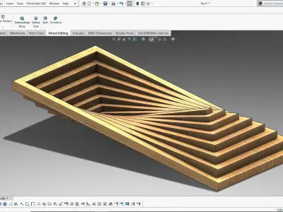 Furniture Design Concept wood modern table Free 3D model