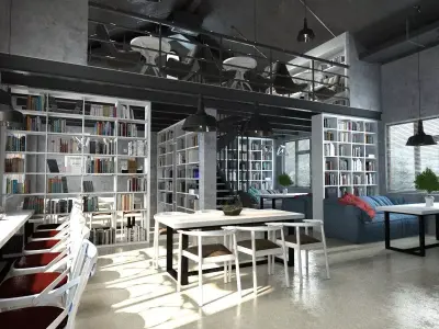 Industrial Book Lounge 3D model