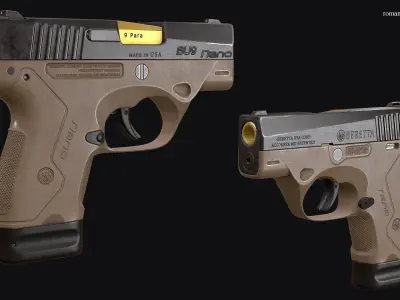 Beretta NANO Low-poly 3D model