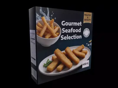  Frozen Fish Fingers - GAME READY PBR Low-poly 3D model