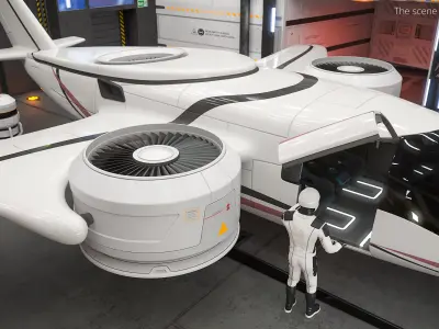  Short Turbofan Thrust Unit White 