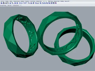 Minimal Ring - Gold Silver 3D model